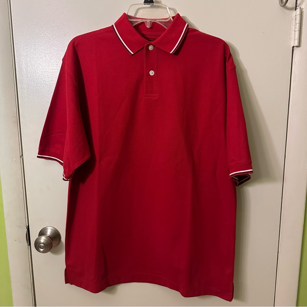 Haggar Red Polo Shirt with White Trim